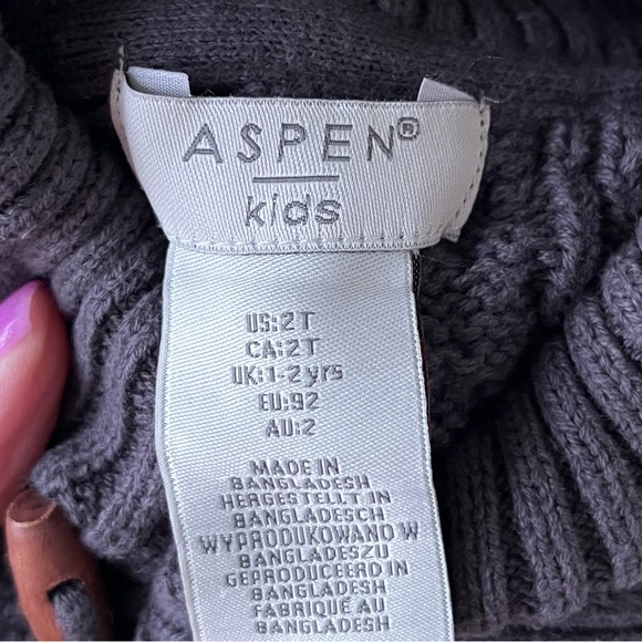 •Aspen Kids• Shawl Collared 100% Cotton Pullover Sweater - Size 2T - Picture 2 of 6